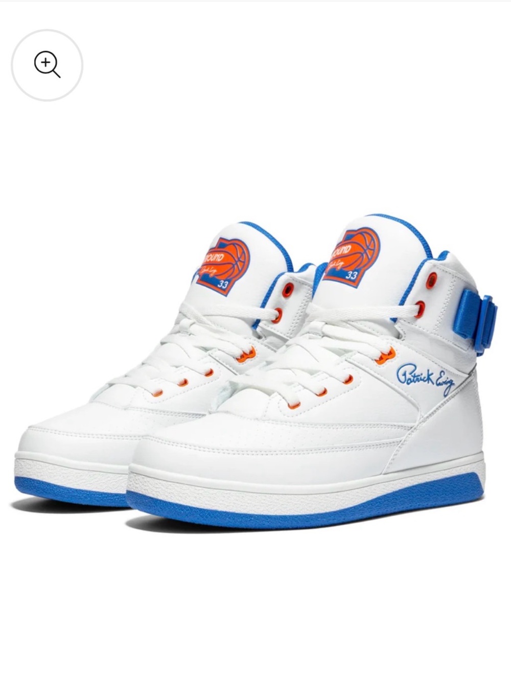 Patrick Ewing White / Blue High-Top Basketball Sneakers